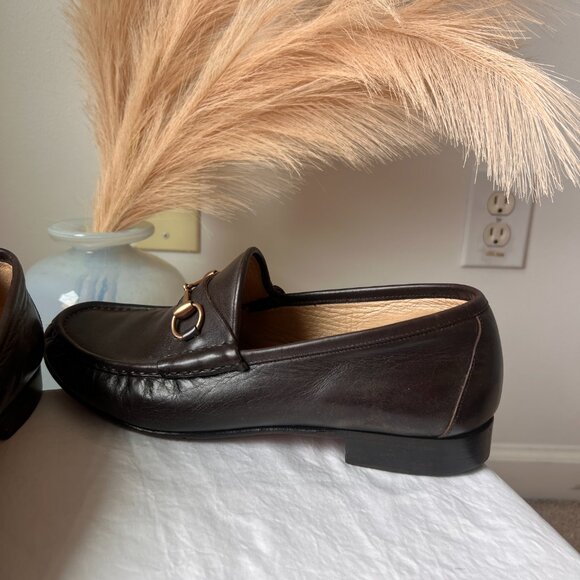 Gucci Men’s Brown Leather Horsebit Loafers | Size 11D - Picture 9 of 14